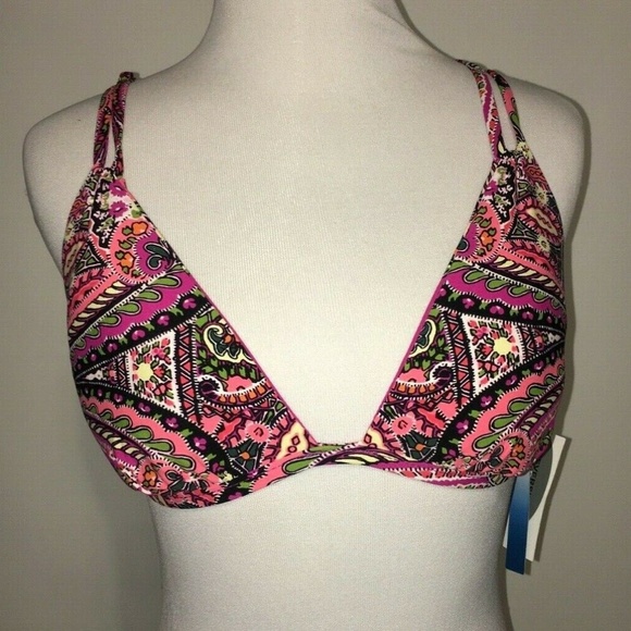 Lucky Brand Reversible Bikini Top Bottoms Two Piece Bikini Swimsuit M/L New - Picture 2 of 7